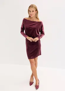 Mini jurk van zacht fluweel met glitters, bonprix