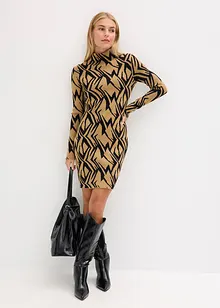 Accentuerende gebreide jurk met col, bonprix