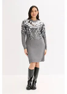 Gebreide jurk met pailletten, bonprix