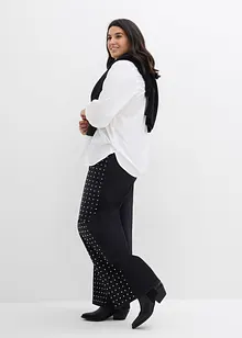 Casual straight jeans met strass, mid waist, bonprix