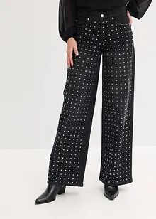 Casual straight jeans met strass, mid waist, bonprix