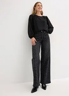 Casual straight jeans met strass, mid waist, bonprix