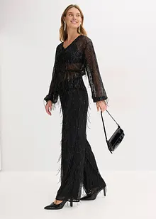 Paillettenbroek met franjes, bonprix