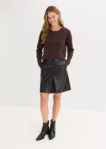 Plooirok van imitatielakleer, bonprix