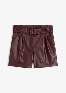 Imitatieleren short met riem, bonprix