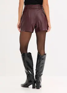Imitatieleren short met riem, bonprix