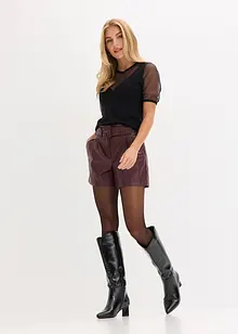 Imitatieleren short met riem, bonprix