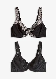 Beugel bh met gewatteerde schouderbandjes (set van 2), bonprix