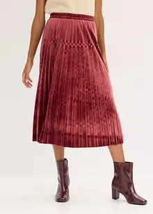 Plissé rok van zacht fluweel, bonprix