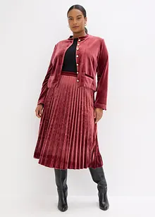 Plissé rok van zacht fluweel, bonprix