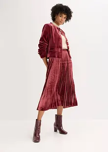 Plissé rok van zacht fluweel, bonprix