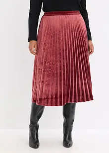 Plissé rok van zacht fluweel, bonprix