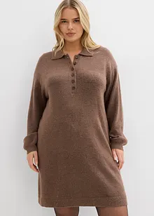 Korte gebreide jurk met knoopsluiting, bonprix