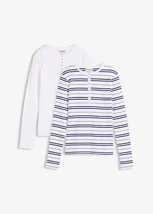 Geribde longsleeve in een biologische katoenmix, bonprix