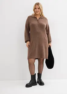 Korte gebreide jurk met knoopsluiting, bonprix