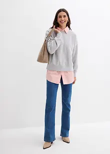 Oversized sweater in een katoenmix, bonprix