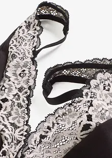 Bralette zonder beugels met biologisch katoen en kant, bonprix