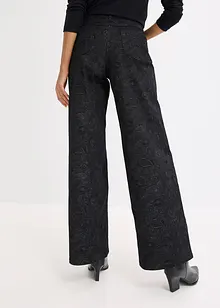 Wide leg broek van stretch katoen, bonprix