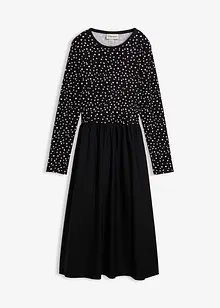 Jurk in een mix van materialen van puur katoen, bonprix