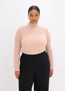 Colshirt met kant, bonprix