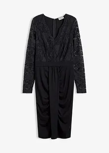 Kanten jurk met drapering, bonprix