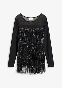 Longsleeve met pailletten franjes, bonprix