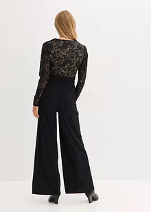 Jersey jumpsuit met kant, bonprix