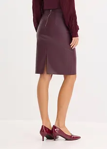 Knie-lange imitatiesuède rok met nauwsluitende pasvorm, bonprix