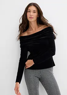 Carmen-shirt van zacht fluweel, bonprix