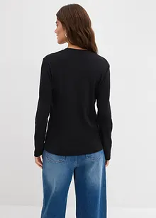 Geribde longsleeve van katoen, bonprix