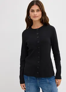 Geribde longsleeve van katoen, bonprix