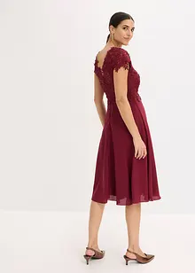 Midi jurk van delicate tule met kant, bonprix