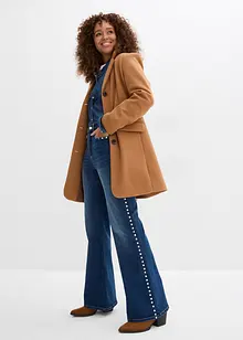 Flared jeans met studs, high waist, bonprix