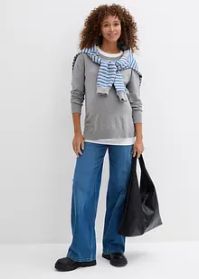 3-in-1 zwangerschapstrui en borstvoedings top van gebreid katoen, bonprix