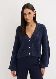 Oversized vest met glanzend garen en wol, bonprix