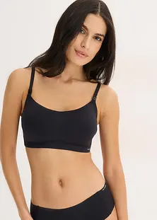 Gladde beha voor dames, zonder beugel, V-hals, naadloze push-up beha, T- shirt, zachte naadloze beha, zachte ondersteuning, gevoerde bralette, zwart, XL