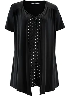 2-in-1 shirt met V-hals, korte mouw, bonprix