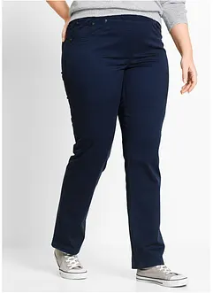 Mid waist jeans met geribde band, straight, bonprix