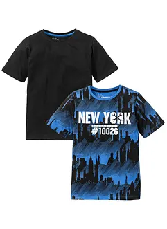 Jongens T-shirt (set van 2) van biologisch katoen, bonprix