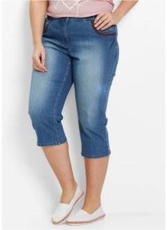 Katoenen capri jeans met comfortband, slim fit, bpc bonprix collection
