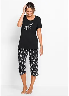 Capri pyjama met korte mouwen (2-dlg.), bonprix