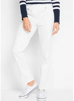 Mid waist jeans met geribde band, straight, bonprix