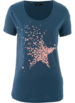 Shirt van slub garen, korte mouw, bonprix