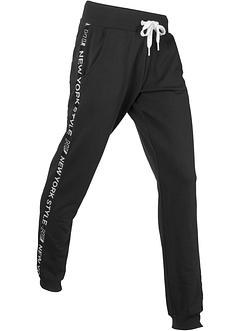 Sweatpants met tapes en statement print, bpc bonprix collection