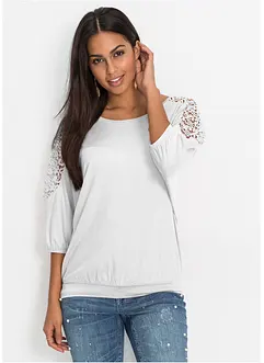 Oversized shirt met kant, bonprix