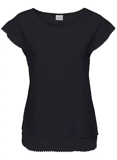 Boxy shirt met kant, bonprix