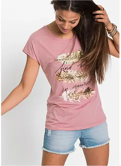 T-shirt met glitterprint, bonprix