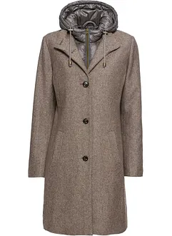 Korte coat in wollen look, in layerlook, bonprix