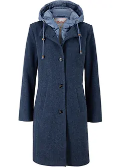 Korte coat in wollen look, in layerlook, bonprix