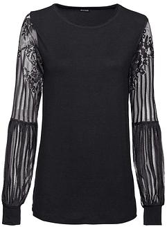 Longsleeve met kanten mouwen, BODYFLIRT